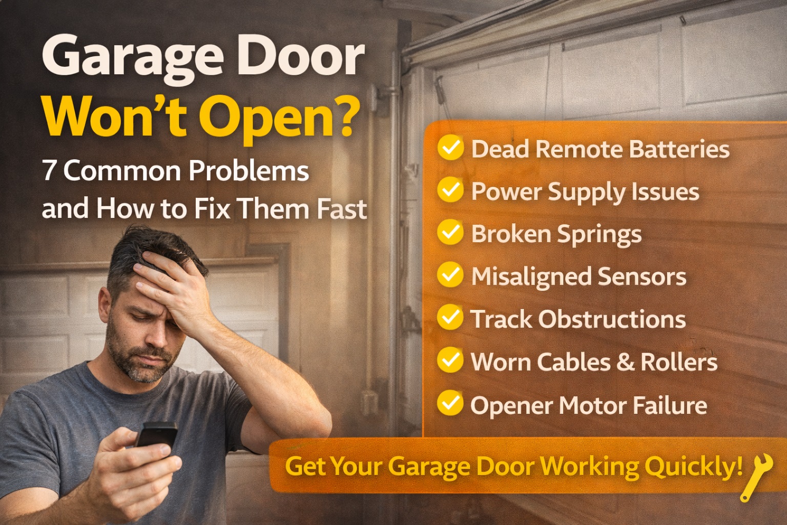Garage Door Won’t Open? 7 Fast Fix Solutions