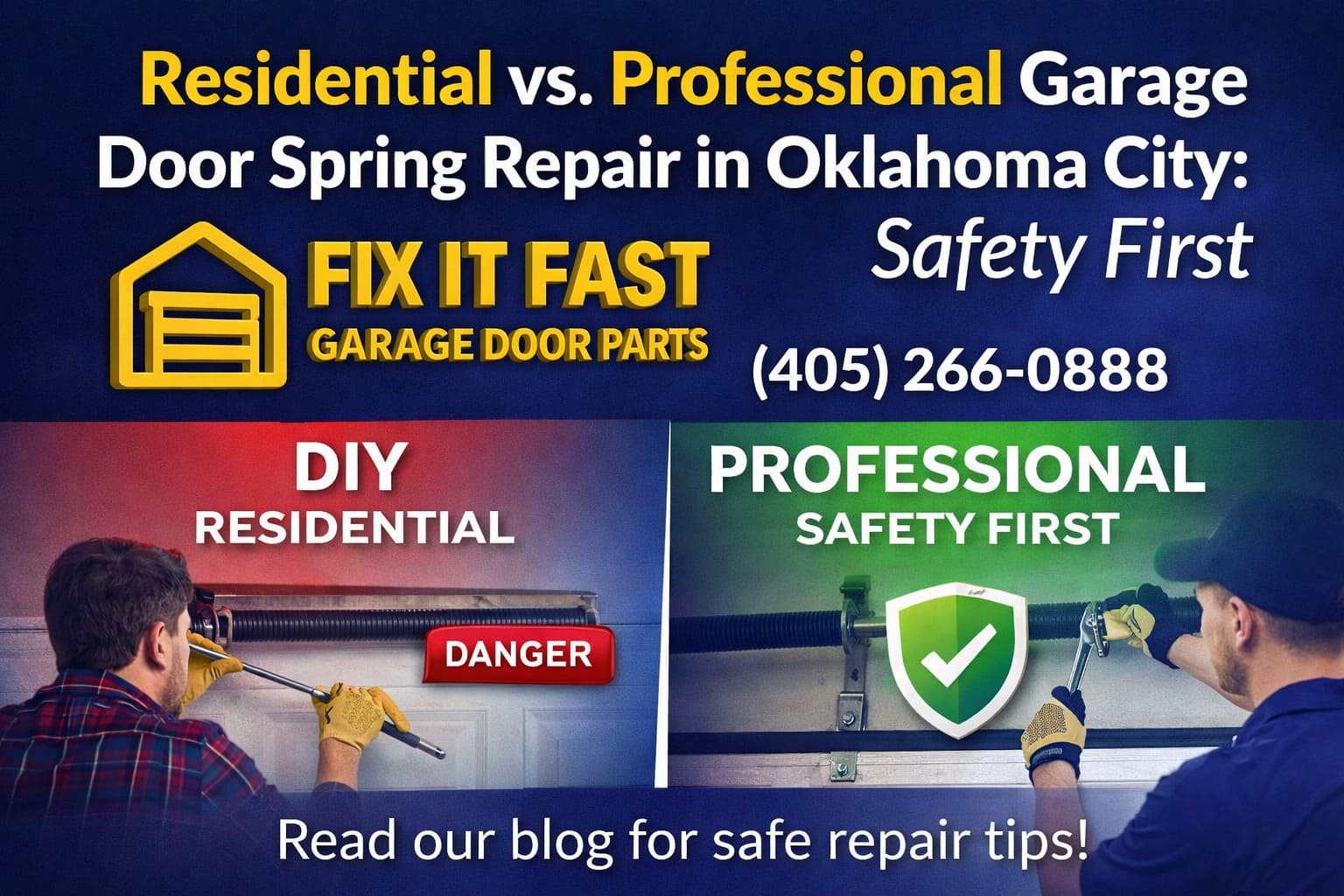 Residential vs. Professional Garage Door Spring Repair in Oklahoma City – Safety First