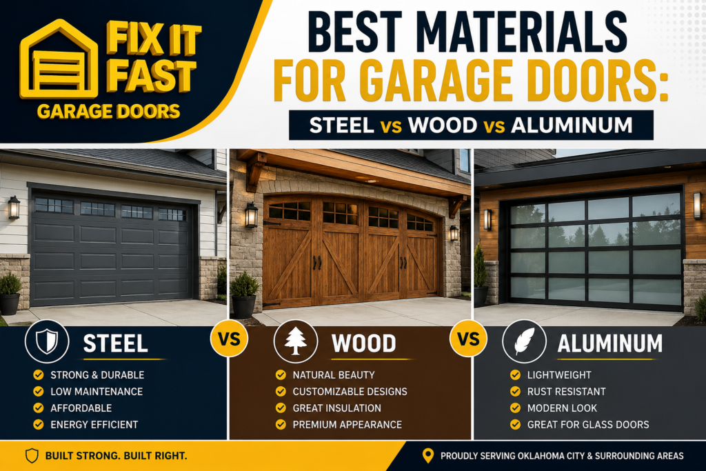Best Materials for Garage Doors: Steel vs Wood vs Aluminum