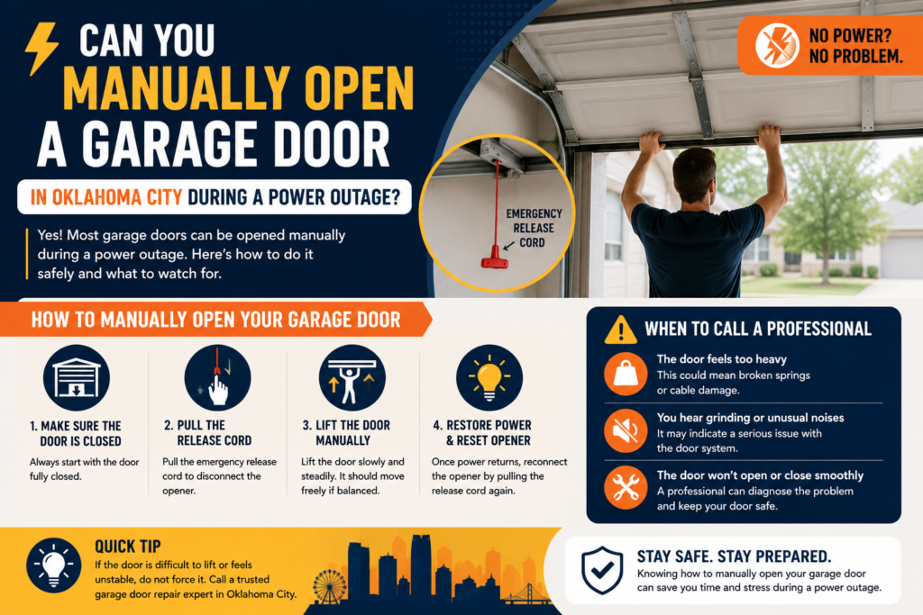 Can You Manually Open a Garage Door in Oklahoma City During a Power Outage?