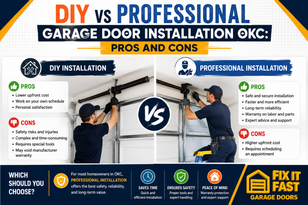 DIY vs Professional Garage Door Installation OKC: Pros and Cons
