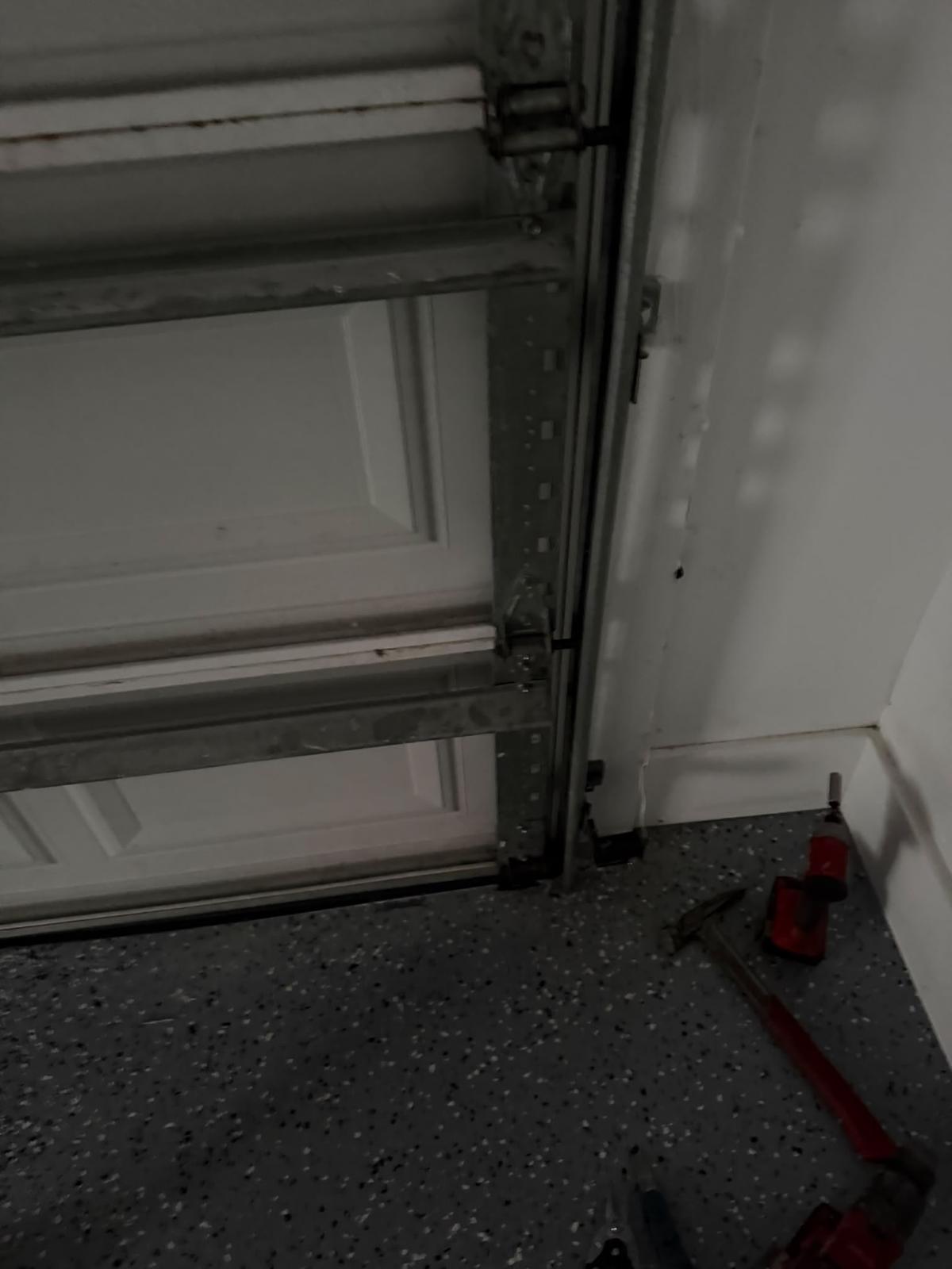 Garage door tracks, rollers and hinges